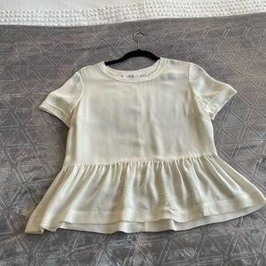 Veronica Beard Silk Peplum Blouse
